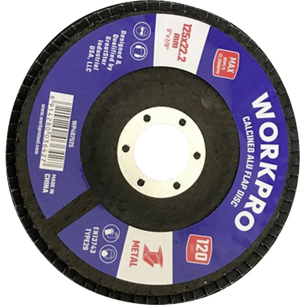 WorkPro WP407525 lamelna brusna ploča promjer 125 mm Promjer bušotine 22.2 mm 10 kom. slika