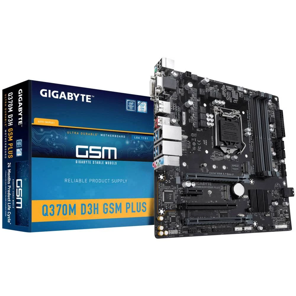 Matična ploča Gigabyte Q370M D3H GSM PLUS Baza Intel&reg; 1151 Faktor oblika Micro-ATX Set čipova matične ploče Intel&reg; Q370 slika