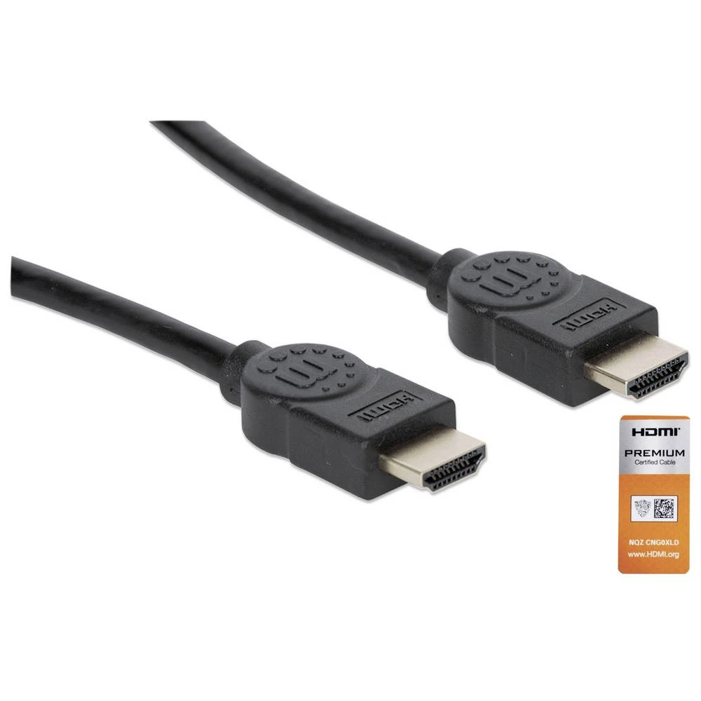 Manhattan HDMI priključni kabel 1.80 m 355346 audio povratni kanal (arc), pozlaćeni kontakti crna [1x muški konektor HDMI - 1x muški konektor HDMI] slika