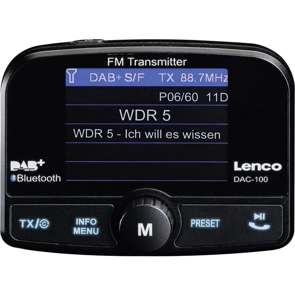 DAB+ prijemnik Lenco DAC-100 Bluetooth glazbeni streaming, Funkcija govora slobodnih ruku, Vakumski držač slika