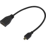 HDMI adapter [1x HDMI utikač D Micro 1x HDMI utikač ženski] SpeaKa Professional 0.20 m, crna, pozlaćeni utični kontakti