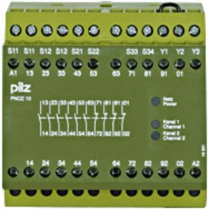 Sigurnosni relej PNOZ 10 24VDC 6n/o 4n/c PILZ Radni napon (broj): 24 V/DC 6 zatvarač, 4 otvarač (Š x V x d) 90 x 87 x 121 mm 1 S slika