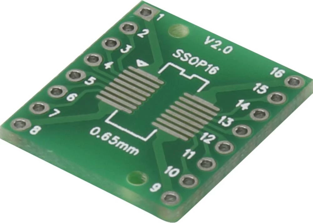TRU COMPONENTS SSOP16-W Eksperimentalna ploča Epoksid (D x Š) 20 mm x 21 mm 35 &micro;m Raster 2.54 mm Sadržaj 1 ST slika