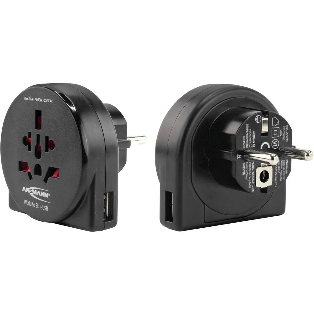 Putni utikač World to EU + USB Ansmann 1250-0012 slika