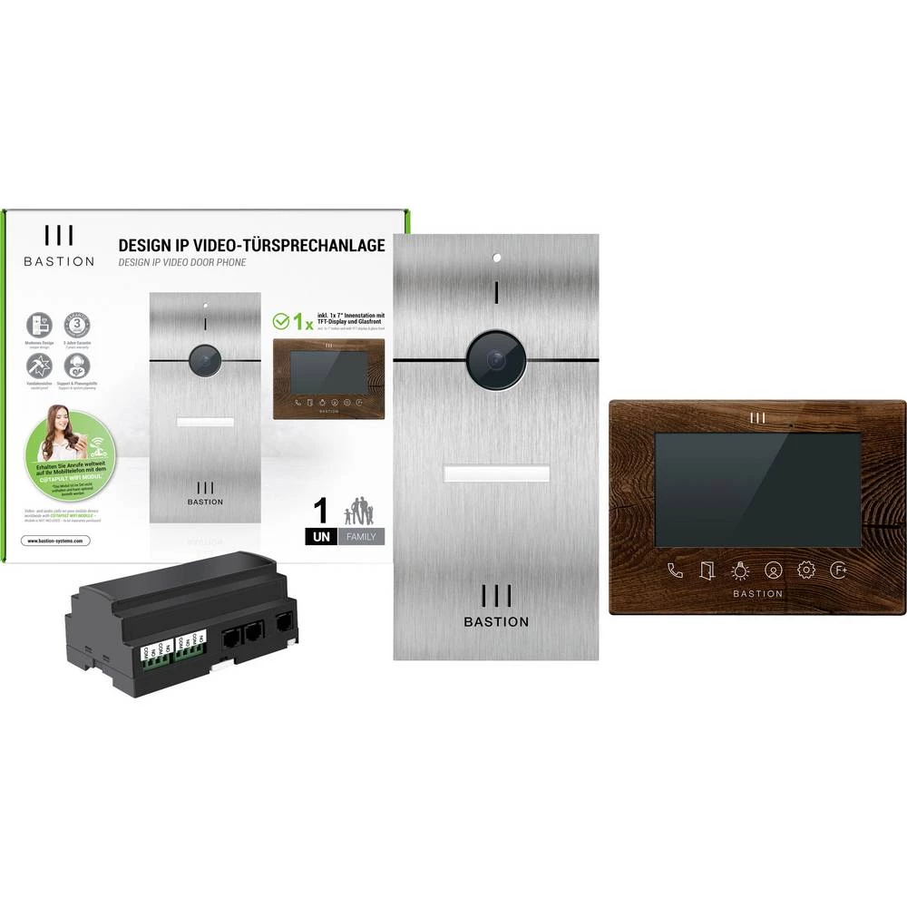 Bastion BA.KIT.UNLTD.INOX.WOT video portafon za vrata lan vanjska jedinica, unutarnja jedinica 1 obiteljska kuća plemeni slika