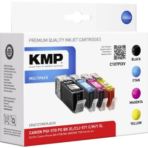 KMP Tinta zamijena Canon PGI-570 XL, CLI-571 XL Kompatibilan Kombinirano pakiranje Crn, Cijan, Purpurno crven, Žut C107PIXV 1567 slika