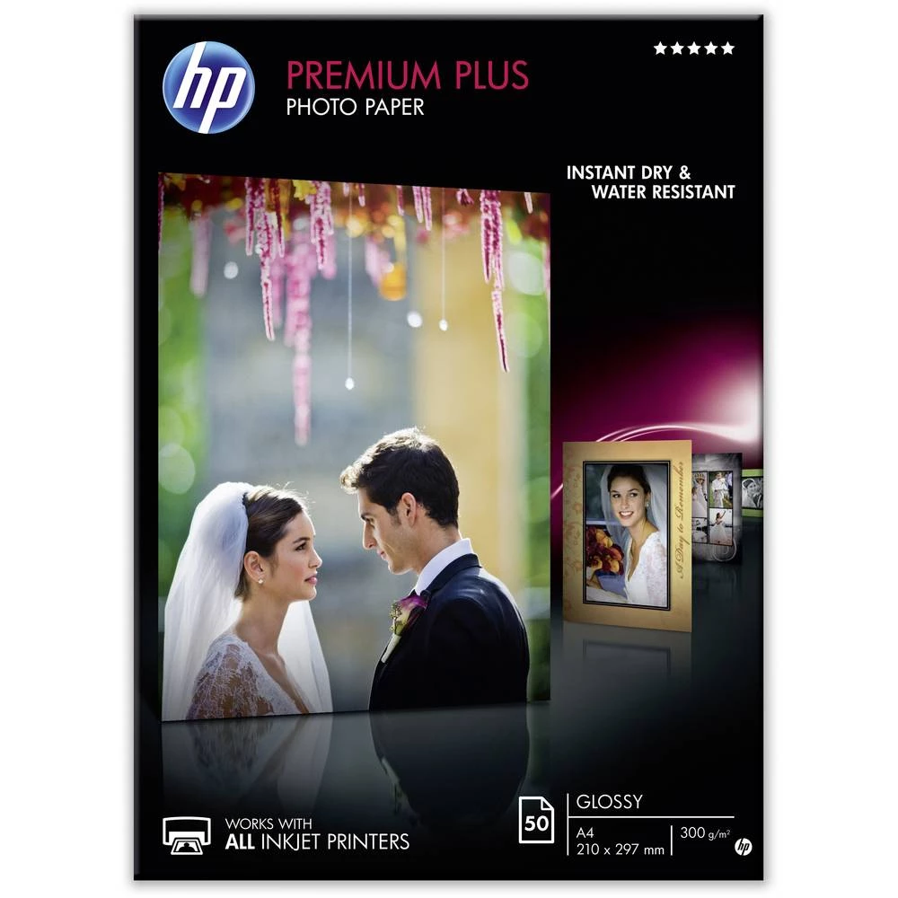 Foto papir HP Premium Plus Photo Paper CR674A DIN A4 300 gm&sup2; 50 Stranica Sjajan slika