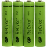 Micro (AAA) akumulator NiMH GP Batteries ReCyko+ HR03 950 mAh 1.2 V 4 ST