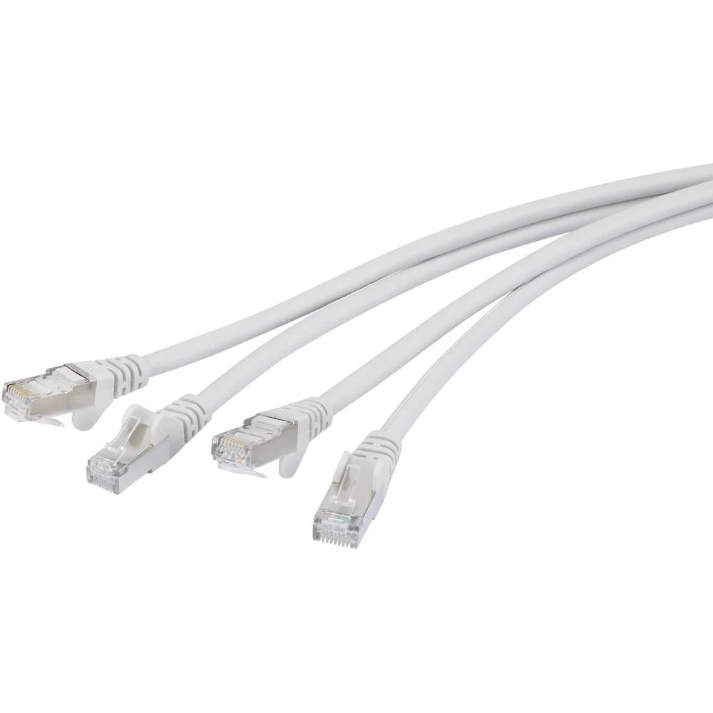 Renkforce RF-4872658 RJ45 mrežni kabel, Patch kabel cat 6a S/FTP 3.00 m siva vatrostalan, dvostruki , sa zaštitom za no slika