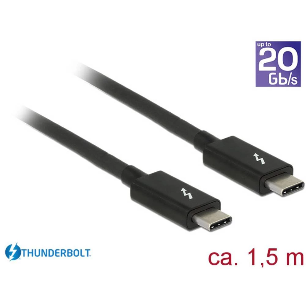 Delock USB priključni kabel 1.50 m 84846 crna [1x muški konektor USB-C™ - 1x muški konektor USB-C™] slika