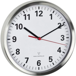 Radijski Zidni sat TFA 60.3529.02 22 cm x 4.5 cm Aluminij boja Tihi rad, Funkcija uštede energije slika