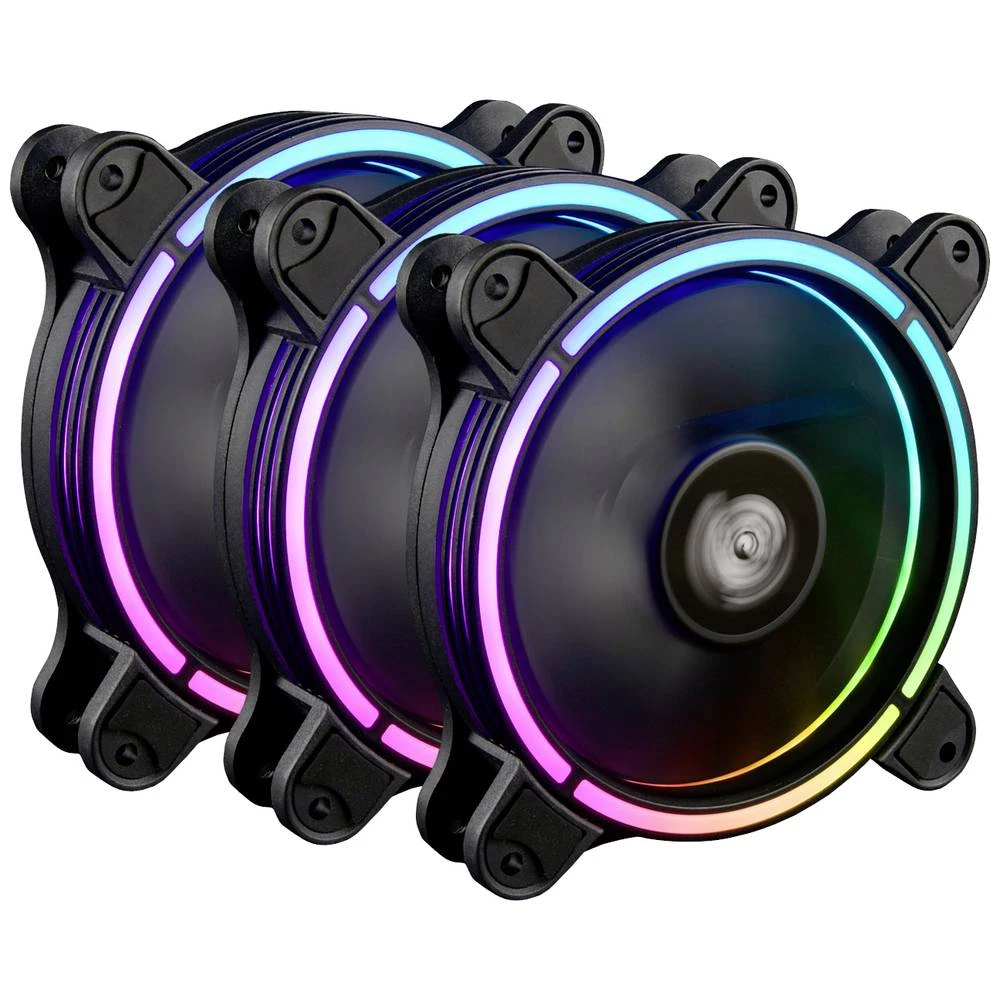 Enermax T.B. RGB Advance ventilator za PC kućište crna (Š x V x D) 120 x 120 x 25 mm uklj. LED rasvjeta, uklj. upravljanje RGB rasvjetom slika
