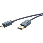 clicktronic USB 2.0 Priključni kabel [1x Muški konektor USB 3.0 tipa A - 1x Muški konektor USB-C™] 0.5 m Plava boja