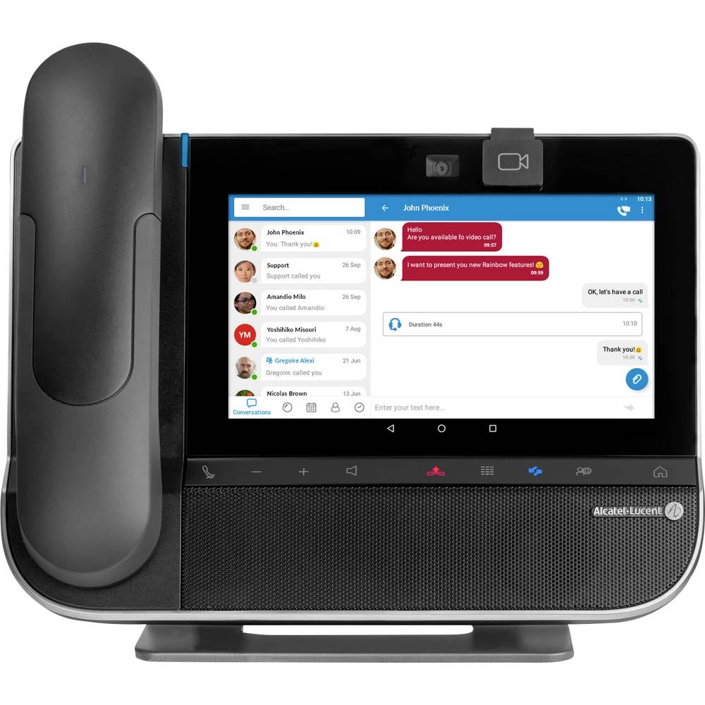 Alcatel-Lucent Enterprise 8088 telefon s kabelom, voip  dodirni zaslon u boji crna slika