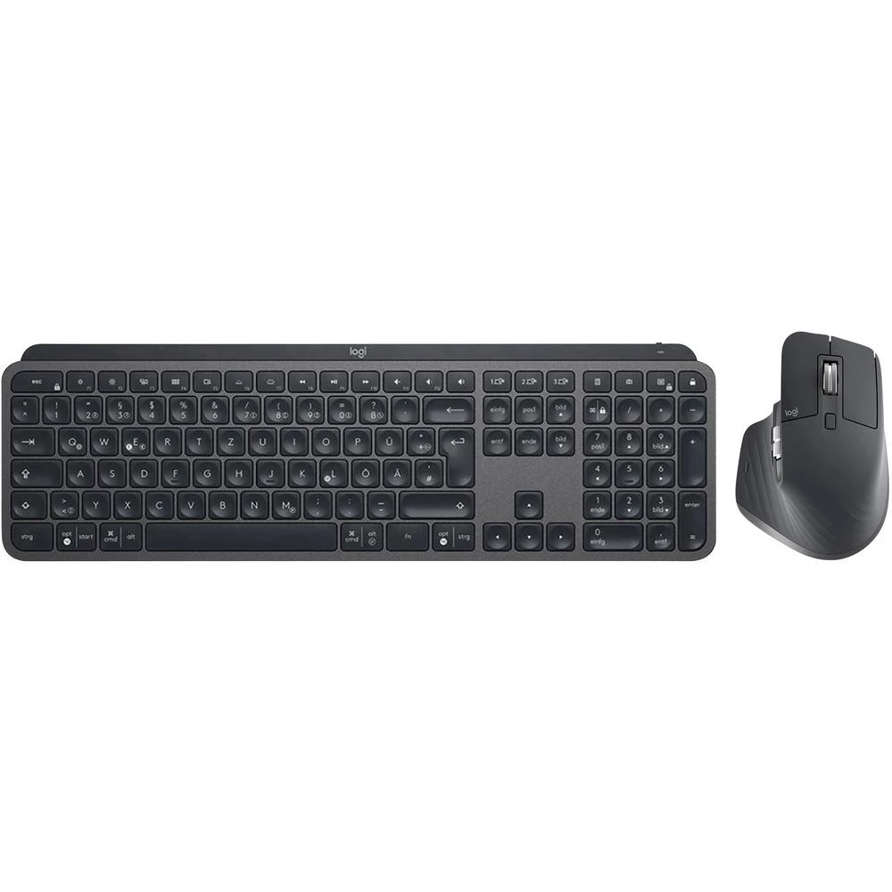 Logitech MX Keys + MX Master 3 Advanced Bluetooth® tipkovnica, set miša njemački, qwerty, Windows ® grafitna slika