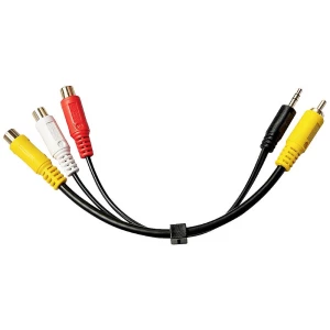 LINDY Cinch / utičnica AV priključni kabel [3x ženski cinch konektor - 2x #####Audio, stereo (3.5 mm Klinke), #####Cinch (Video)] 0.1 m crna slika