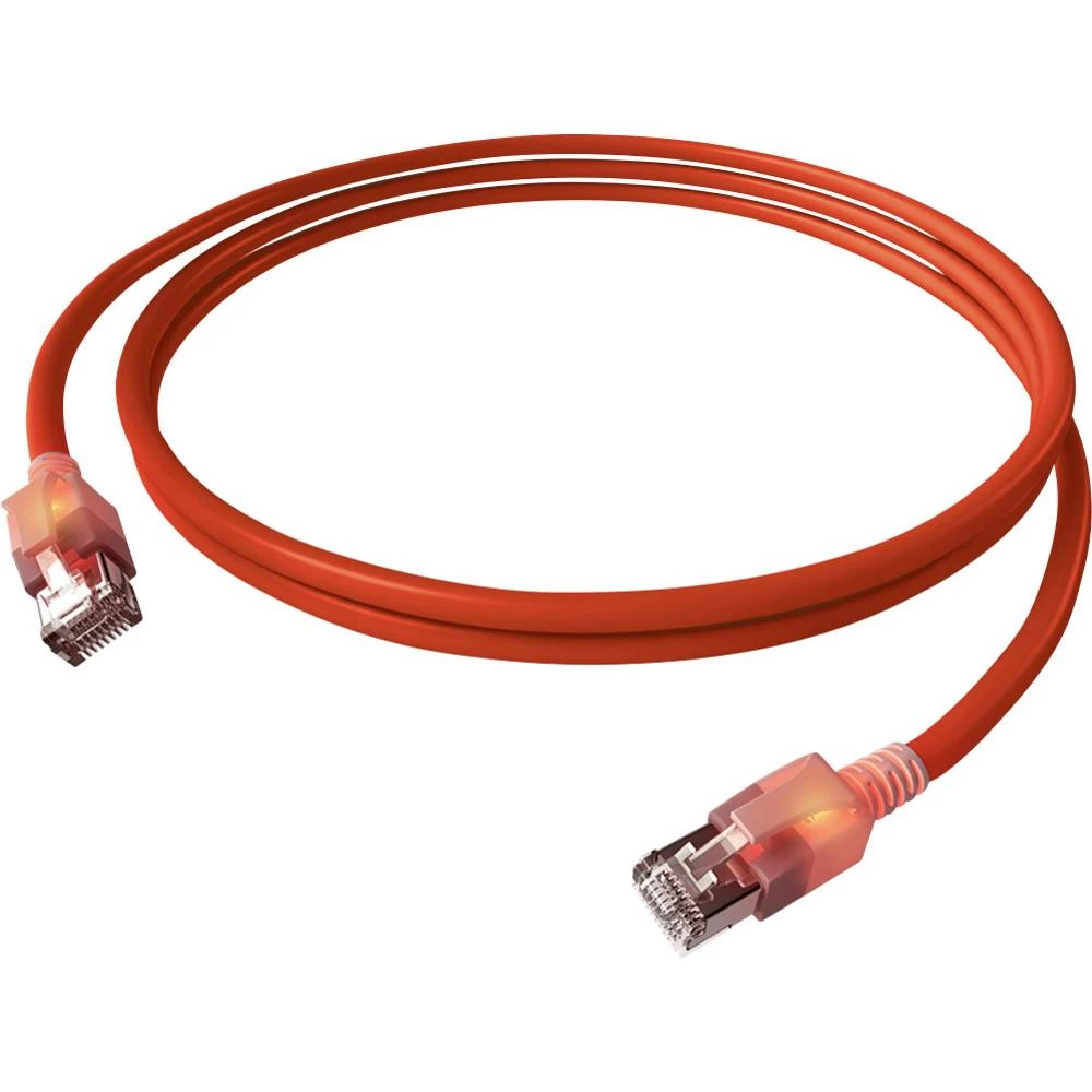 Easylan CS1ORADAD0030 RJ45 mrežni kabel, Patch kabel CAT 6a S/FTP 3 m crvena (bistra) dvostruko zaštićen, bez halogena, slika