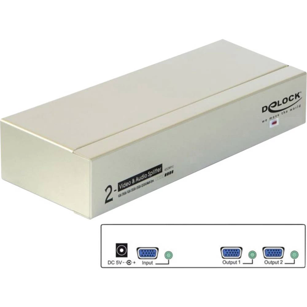 2 ulaza VGA razdjelnik Delock 87654 2048 x 1536 piksel Siva slika