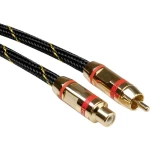Roline Cinch video priključni kabel [1x muški cinch konektor - 1x ženski cinch konektor] 2.50 m crna/zlatna