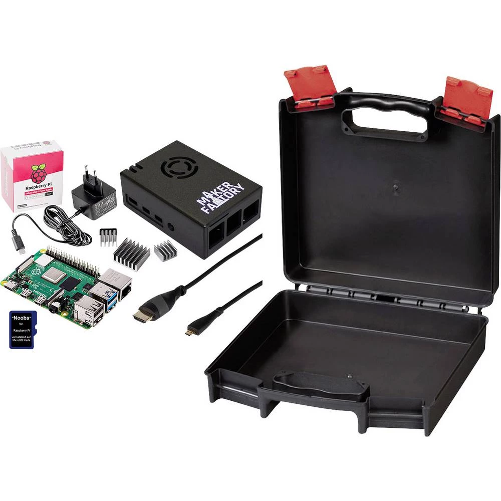 MAKERFACTORY Advanced Set Raspberry Pi® 4 B 8 GB 4 x 1.5 GHz uklj. kutija za pohranu, uklj. napajanje, uklj. noobs os, u slika