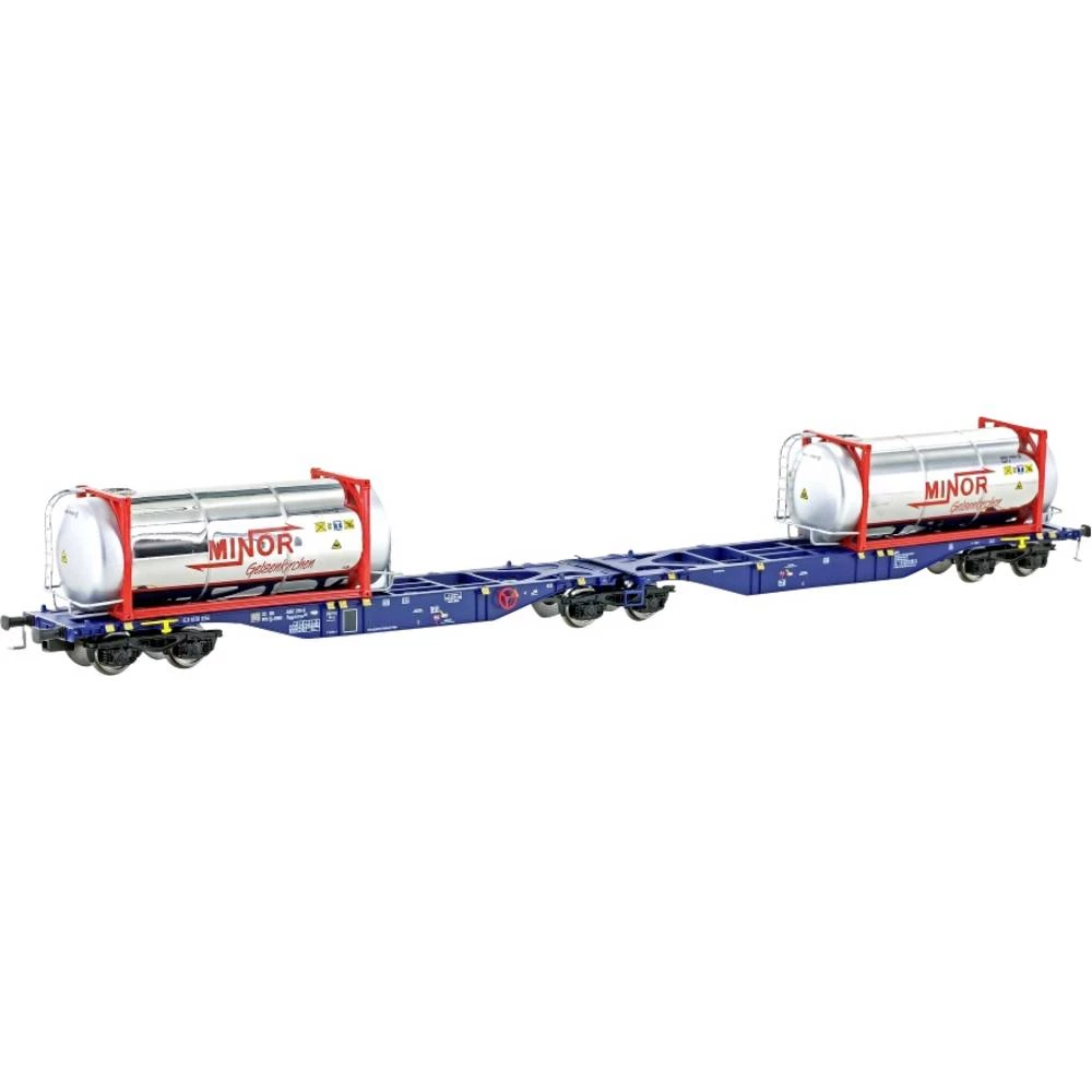 Mehano 58956 H0 kontejnerski vagon Sggmrss 90 plavi s 2x MINOR spremnicima slika