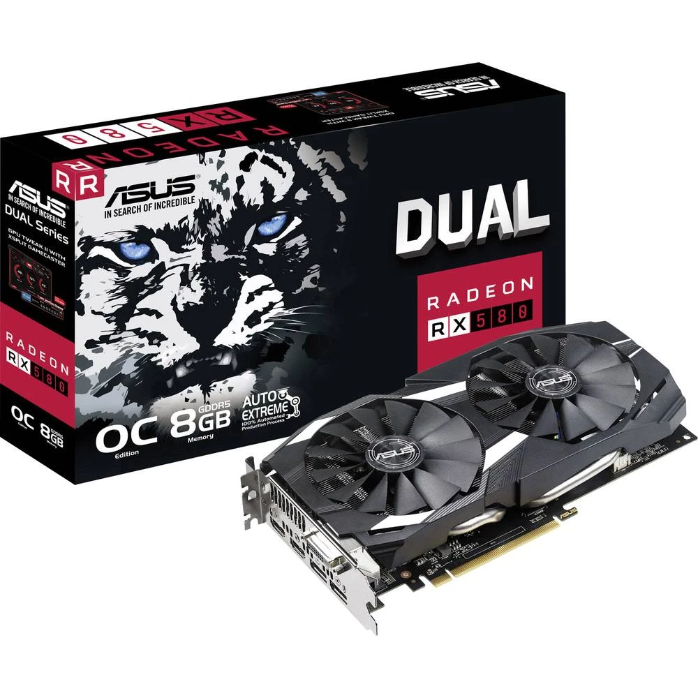 Grafička kartica Asus AMD Radeon RX 580 Dual Overclocked 8 GB GDDR5-RAM PCIe x16 HDMI&trade;, DVI, DisplayPort slika