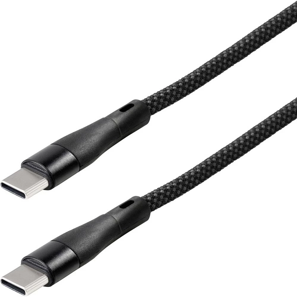 Maxtrack USB kabel USB 2.0 USB-C® utikač 1.5 m crna spiralni kabel, pozlaćeni kontakti C532-1,5L slika
