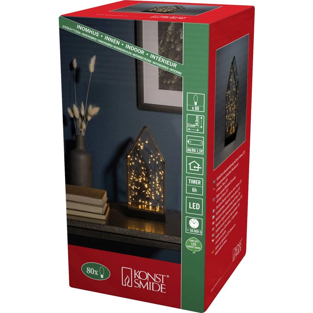 Konstsmide 1817-870 LED lampion zvijezde LED crna s prekidačem, timer<br slika