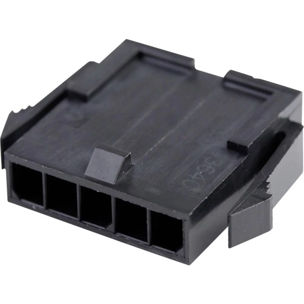 Molex 436400500 Micro-Fit 3.0 Plug Housing, Single Row, 5 Circuits, UL 94V-0, Panel Mount Ears, Low-Halogen, Black slika