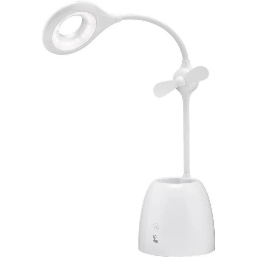 LED stolna svjetiljka 3 W Neutralno-bijela Goobay Fan + Pen 55495 Bijela slika