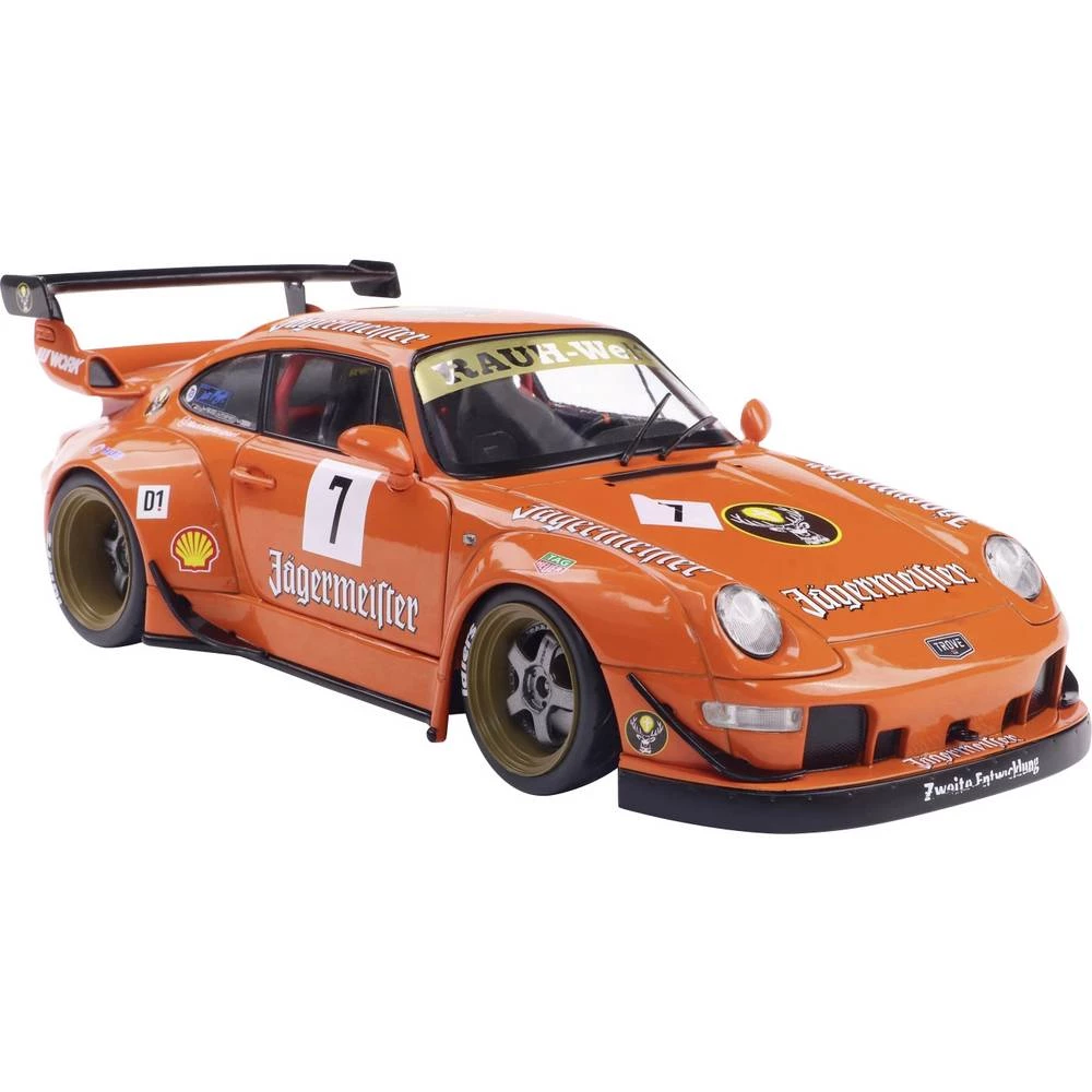 Solido model automobila Porsche RWB BODYKIT JÄGERMEISTER narančasta gotovi model model automobila slika