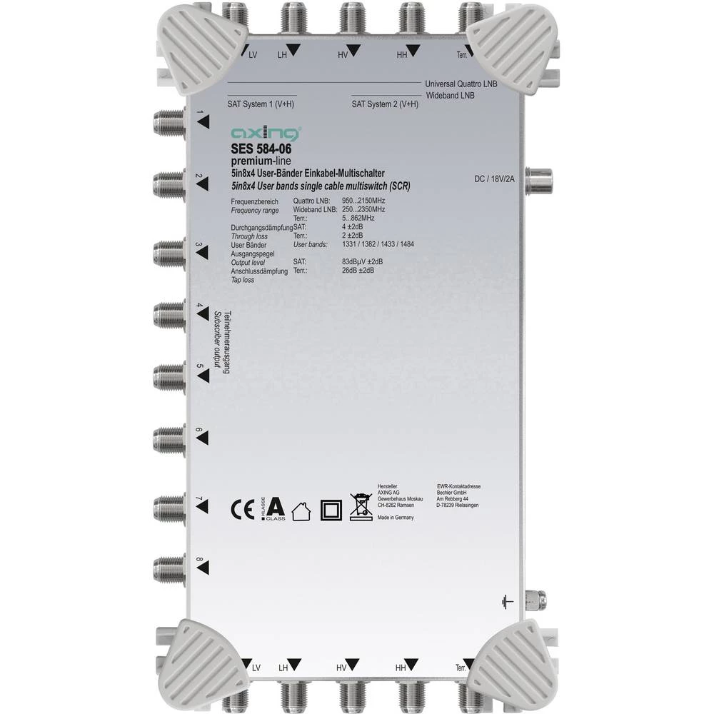 Satelitski multiprekidač Unicable Axing SES 584-06 Broj sudionika: 8 slika