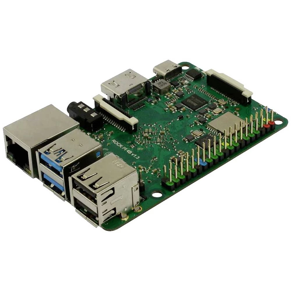 Rock Pi 4 Model B 4GB V1.4 (s dvopojasnim 2,4/5GHz WLAN/Bluetooth 5.0) s UFL konektorom Radxa RockPi4_4GB_Bver_1.4UFL Rock Pi 4 B 4 GB 8 x 1.8 GHz slika