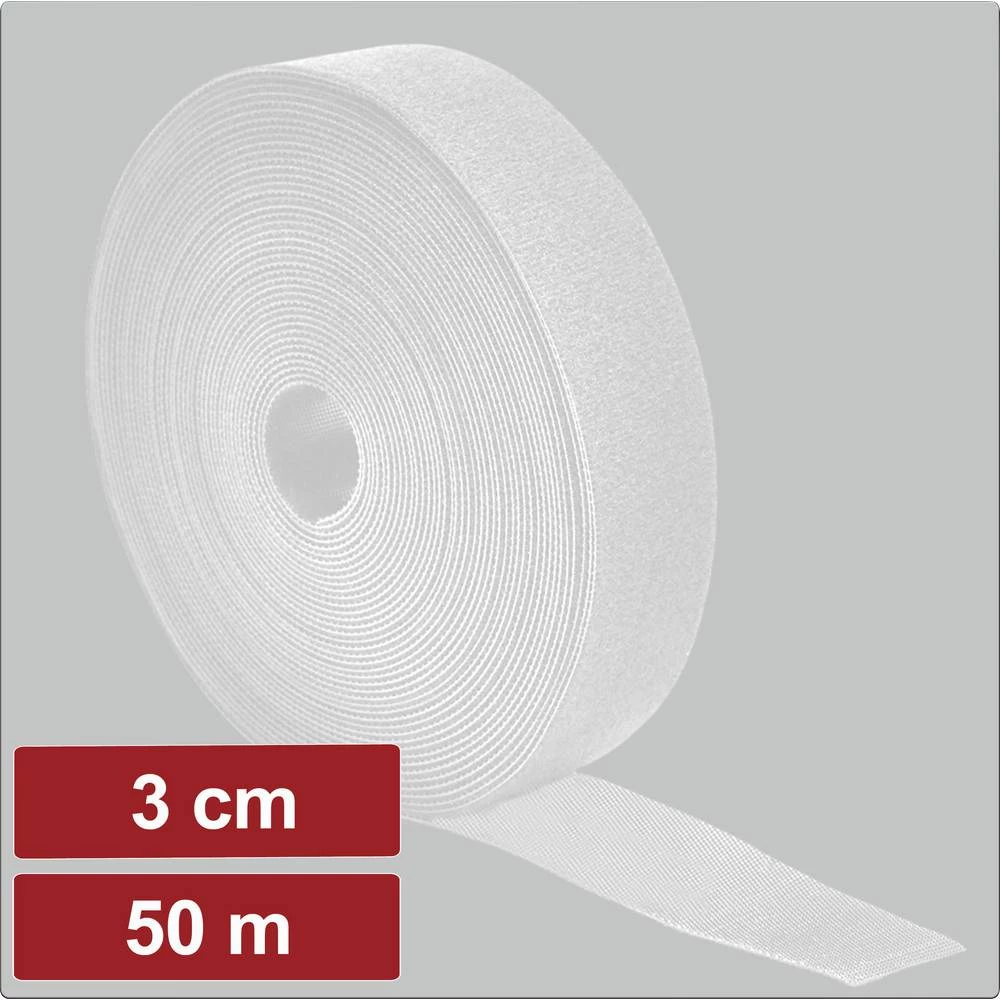 Electronic Garage EG25CA125 prianjajuća traka za povezivanje grip i mekana vunena tkanina (D x Š) 50 m x 3 cm bijela 50 slika