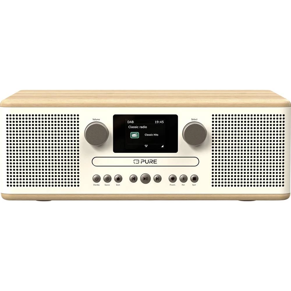 Pure Classic C-D6 Cotton White/Oak EU/UK CD radio DAB (1013), DAB+ (1012), FM hrast, bijela slika