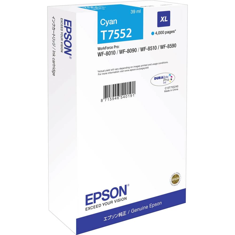 Epson Tinta T7552 Original Cijan C13T755240 slika