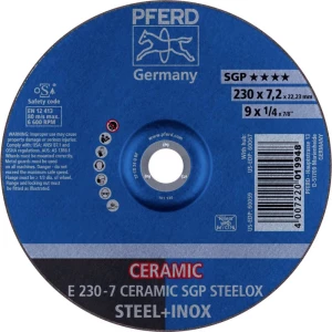 PFERD 62218300 E 230-7 CERAMIC SGP STEELOX ploča za grubu obradu s glavom  230 mm 22.23 mm 10 St. slika