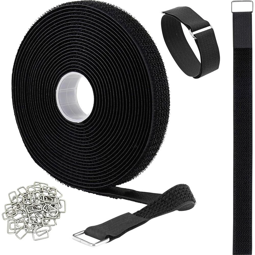 Quadrios 25CA576 prianjajuća traka za povezivanje grip i mekana vunena tkanina (D x Š) 10 m x 20 mm crna 10 m slika