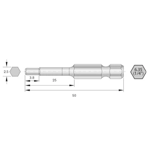 Bernstein Tools for Electronics 6-HX25-50 bit komplet HRC čelik visoko legirani E 6.3 6 St. slika