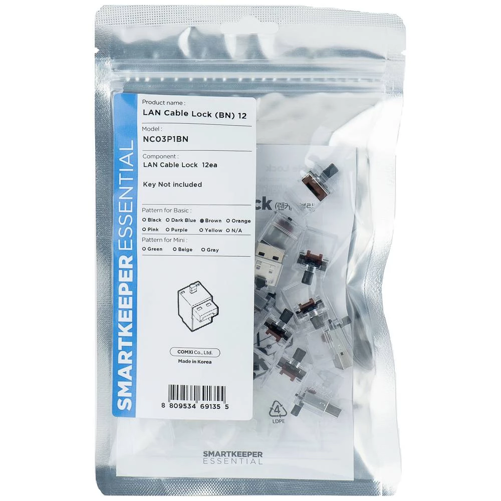 Smartkeeper zaključavanje RJ45 LAN priključka  NC03P1BN  smeđa boja   NC03P1BN slika