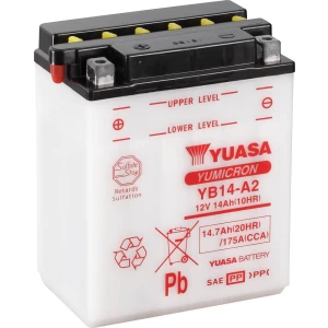Baterije za motor Yuasa YB14-A2 12 V 14 Ah Pogodno za modelarstvo (drugo) Motorräder, Motorroller, Quads, Jetski, Schneemobile, slika