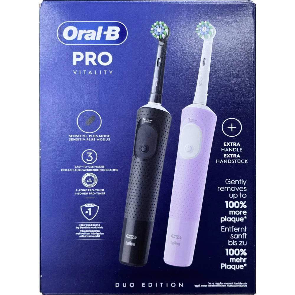 Oral-B Vitality Pro Duopack Type 3575 električna četkica za zube ljubičasta, crna slika
