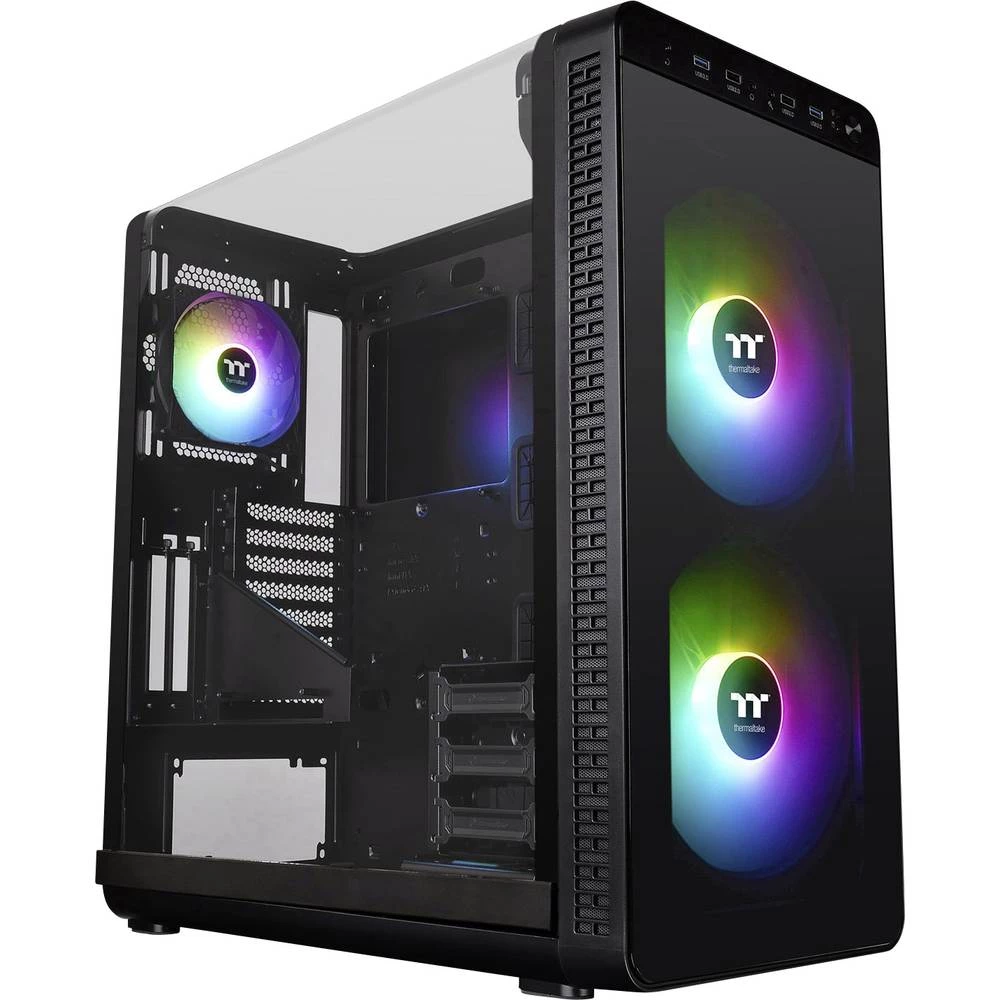 Midi-Tower Kućište za računala Thermaltake View 37 ARGB (Pure RGB) Crna 3 predinstalirana LED ventilatora, Bočni prozor, Instala slika
