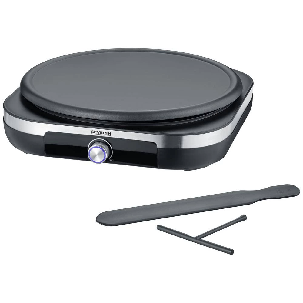 Severin CM 2199 aparat za palačinke premaz protiv lijepljenja, bezstupanjski regulator temperature crna, plemeniti čelik slika