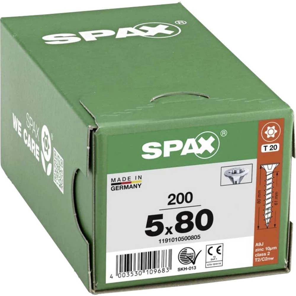 SPAX 1191010500805 R 88091 Senkkopf/T-STAR vijak za drvo 5 mm 80 mm T-STAR plus čelik WIROX 200 kom. slika