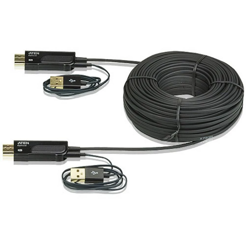 ATEN HDMI Priključni kabel [1x Muški konektor HDMI - 1x Muški konektor HDMI] 30 m Crna slika