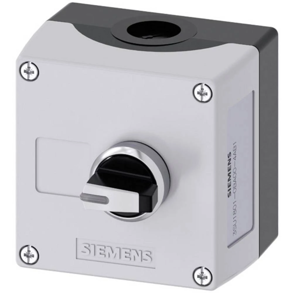 Siemens 3SU1801-0BA00-4AB1 kućište za podnu montažu, prednji prsten od metala, sa štitom  geg crna, srebrna   1 St. slika