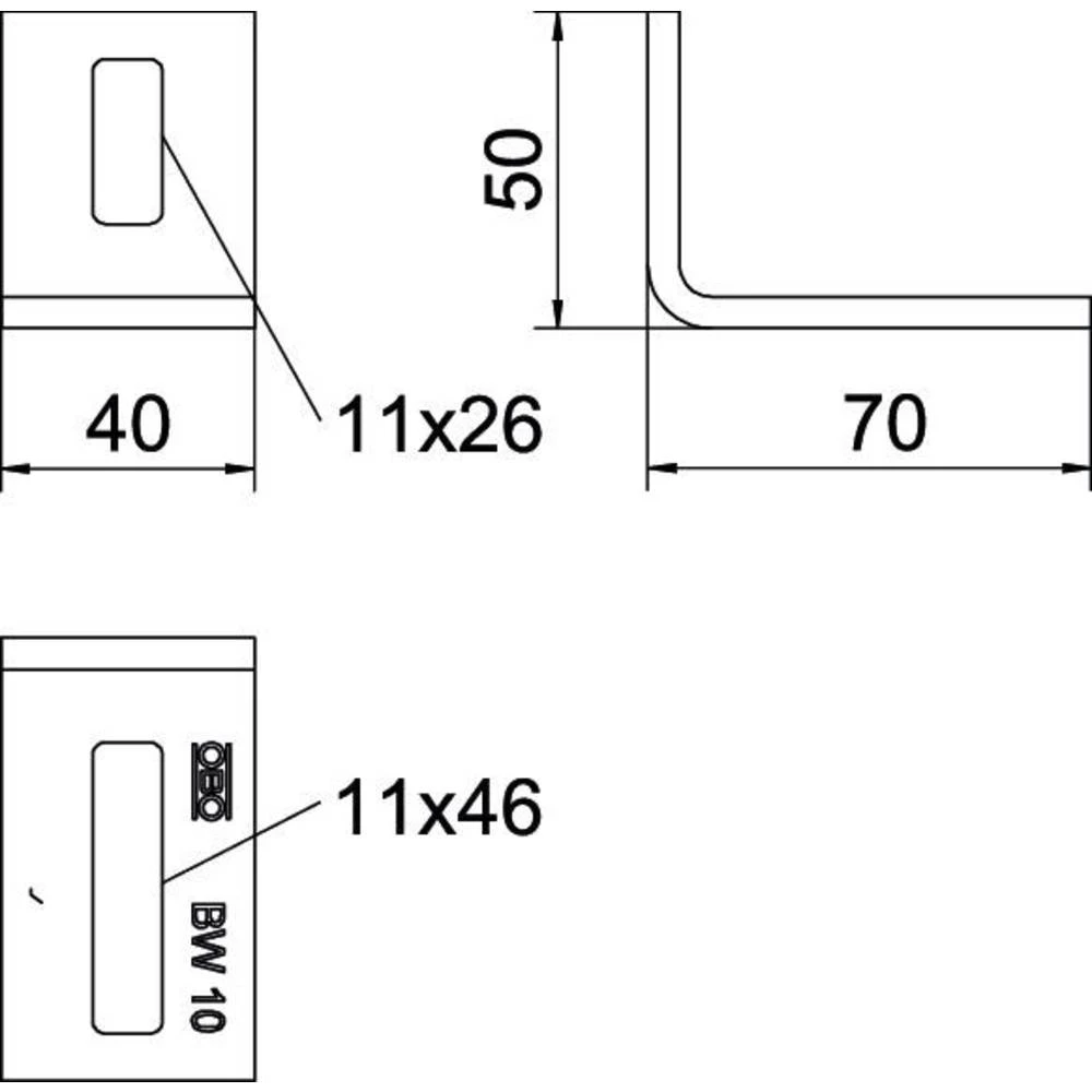 OBO Bettermann 6019480 montažni kutnik 10 St. slika
