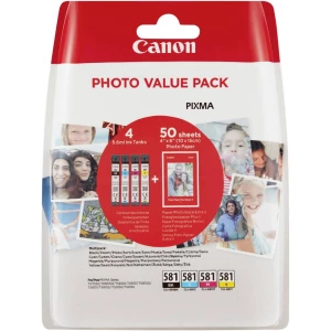 Canon patrona tinte CLI-581 Photo Value Pack CMYK original kombinirano pakiranje foto crna, cijan, purpurno crven, žut 2106C005 patrone, komplet od 4 komada slika