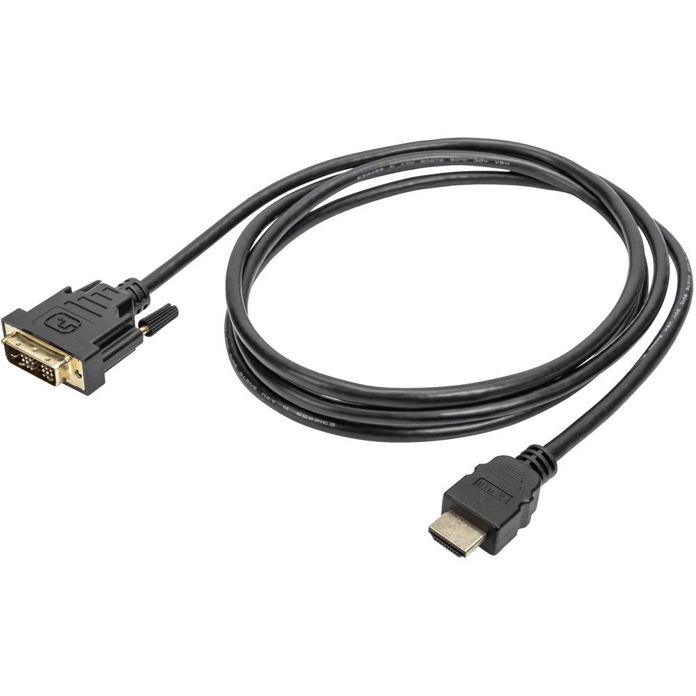 Digitus HDMI / DVI adapter cable 2.00 m AK-990921-020-S sa zaštitom, podržava HDMI, high speed HDMI, standardni HDMI cr slika